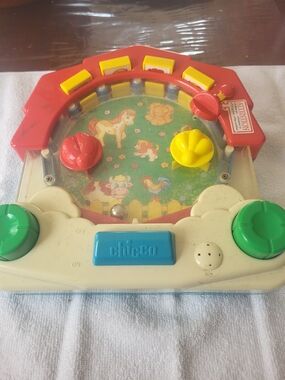 chic Red, Yellow, Green & Blue Farm Popper Activity Toy